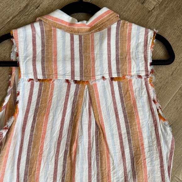 Cloth & Stone Multicolor Striped Sleeveless Tie Blouse - Picture 11 of 11